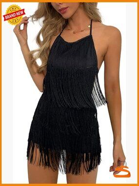 Sexy Backless Fringe Romper Jumpsuit Cowgirl Outfit